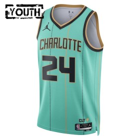 NBA Børn Trøje Charlotte Hornets Brandon Miller 2024-25 Jordan City Edition Teal Swingman